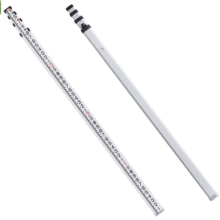 VEVOR Measuring Rod 14-Feet/8ths 4 Sections Telescopic Grade Rod 1/8in w/ Bag
