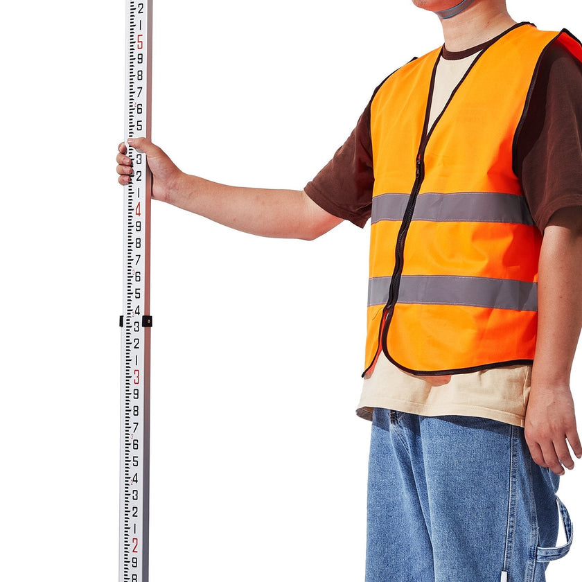 VEVOR Measuring Rod 14-Feet/8ths 4 Sections Telescopic Grade Rod 1/8in w/ Bag