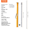 VEVOR Measuring Rod 16-Feet/10ths 4 Sections Telescopic Grade Rod 1/10ft w/ Bag
