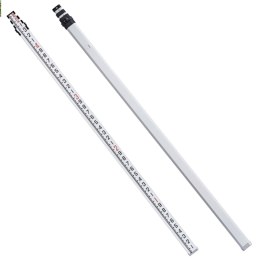 VEVOR Measuring Rod 16-Feet/10ths 4 Sections Telescopic Grade Rod 1/10ft w/ Bag