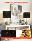 VEVOR Drum Lamp Shade 2 Set 13 x 13 x 10 in Round Lampshade with Harp (Black)