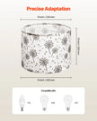 VEVOR Drum Lamp Shade 2 Set 13 x 13 x 10 in Lampshade (Light Dandelion Pattern)