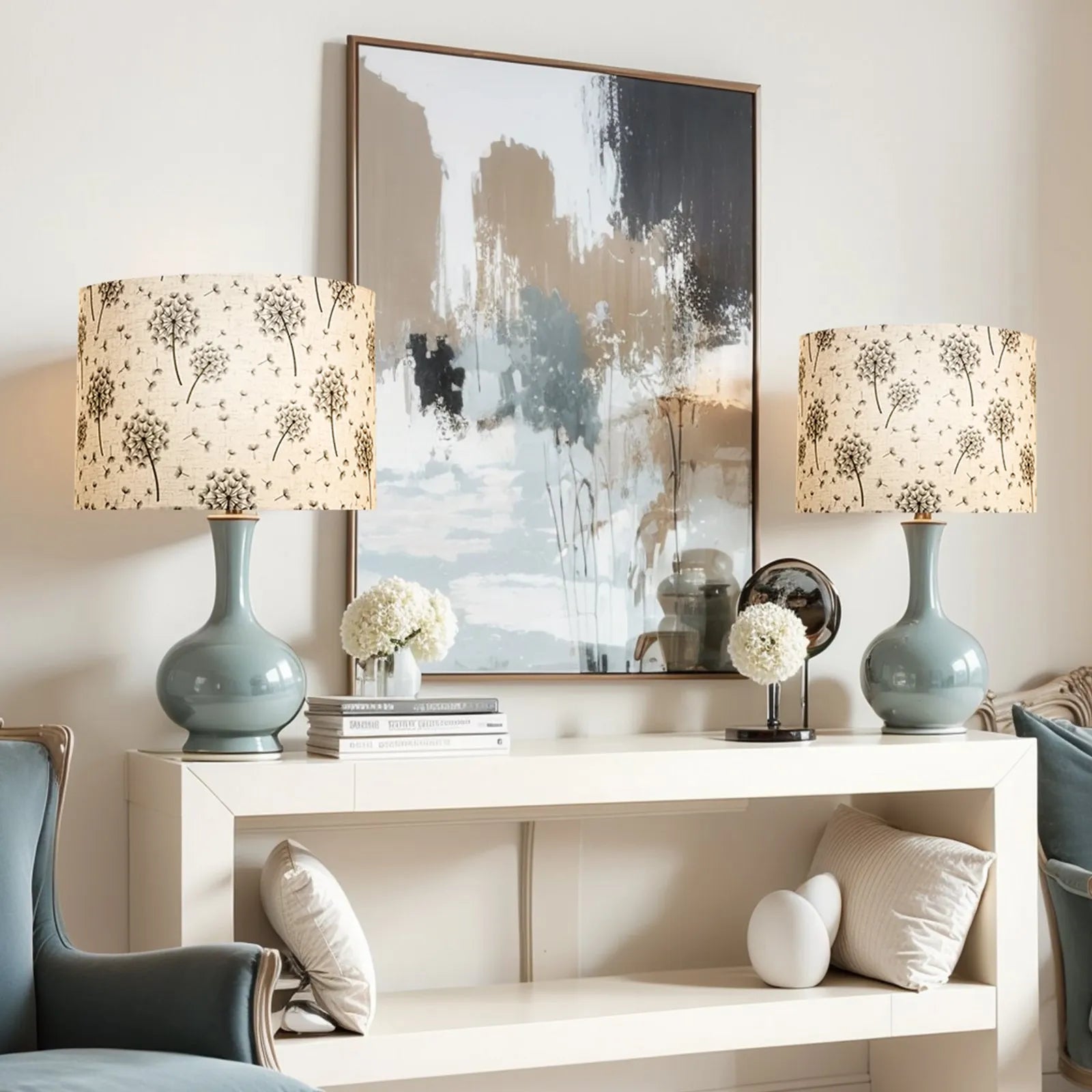 VEVOR Drum Lamp Shade 2 Set 13 x 13 x 10 in Lampshade (Light Dandelion Pattern)