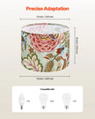 VEVOR Drum Lamp Shade 2 Set 13 x 13 x 10 in Medium Round Lampshade (Dark Floral)