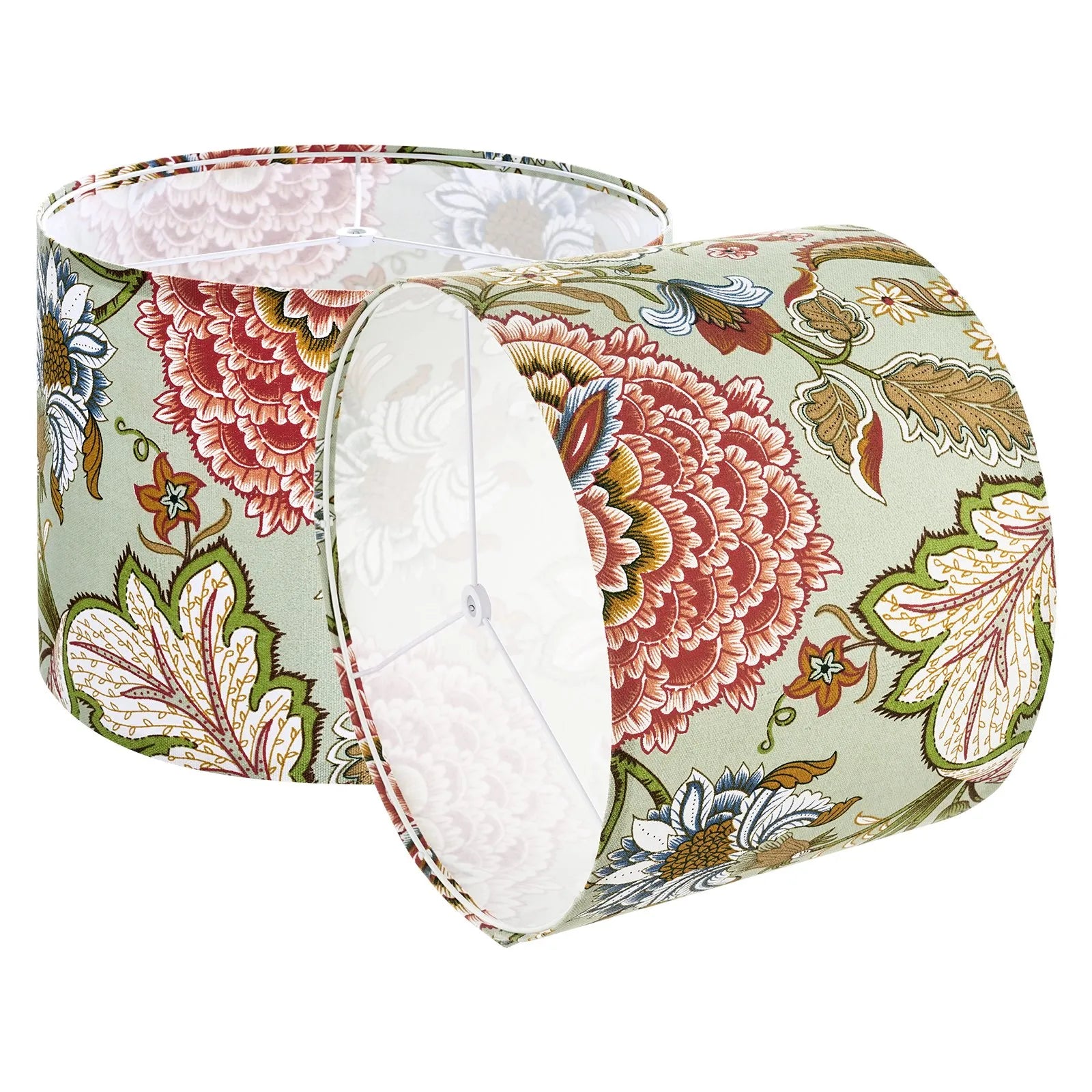 VEVOR Drum Lamp Shade 2 Set 13 x 13 x 10 in Medium Round Lampshade (Dark Floral)
