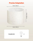 VEVOR Drum Lamp Shade 2 Set 16 x 16 x 12 in Lampshade with Harp (Light Linen)
