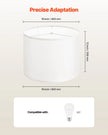 VEVOR Drum Lamp Shade 2 Set 16 x 16 x 12 in Lampshade with Harp (Off-white)