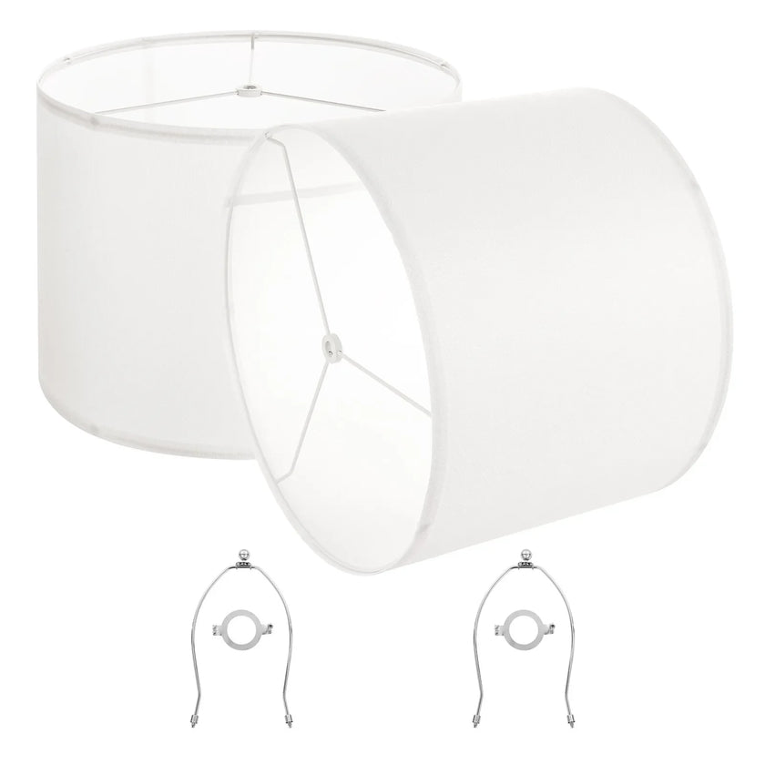 VEVOR Drum Lamp Shade 2 Set 16 x 16 x 12 in Lampshade with Harp (Off-white)