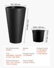 VEVOR Tall Planter Set of 2 Round Tapered Plant Pots 24 in for Outdoor Indoor