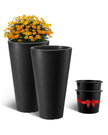 VEVOR Tall Planter Set of 2 Round Tapered Plant Pots 24 in for Outdoor Indoor