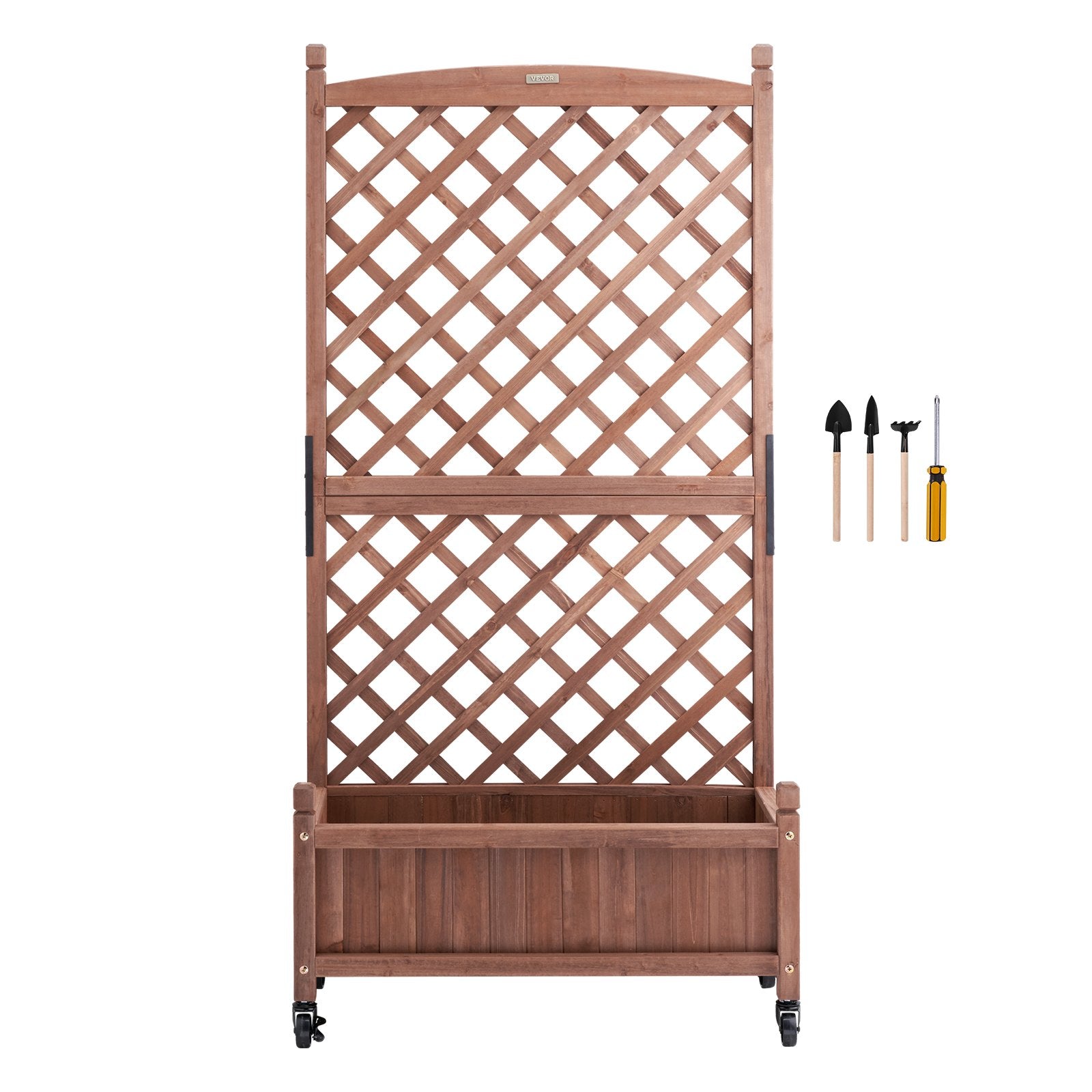 VEVOR Raised Garden Bed with Trellis Outdoor Raised Planters 29.5