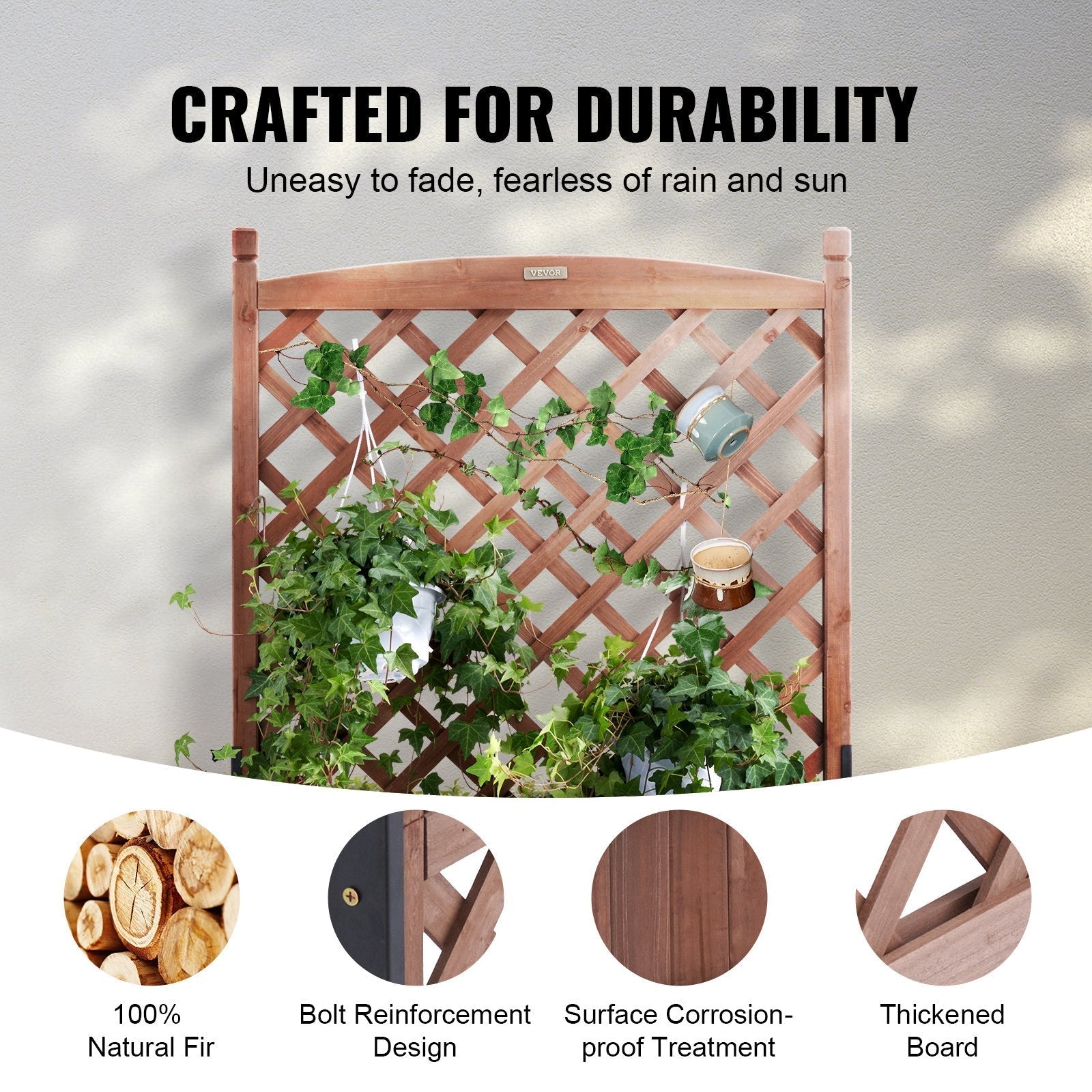 VEVOR 2 PCS Raised Garden Bed with Trellis Raised Planters 30