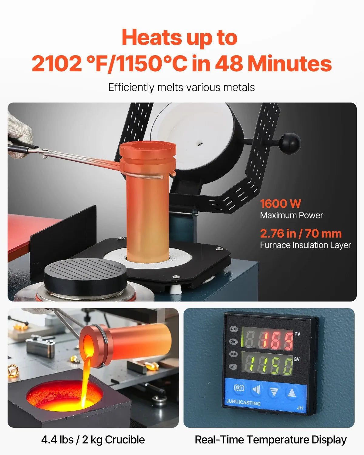 VEVOR Vacuum Investing Casting Machine Melting Furnace Casting Jewelry Melting
