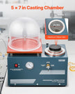 VEVOR Vacuum Investing Casting Machine 290W Power 3CFM Pump Bell Jar for Jewelry