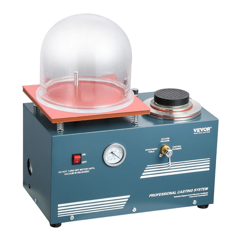 VEVOR Vacuum Investing Casting Machine 290W Power 3CFM Pump Bell Jar for Jewelry