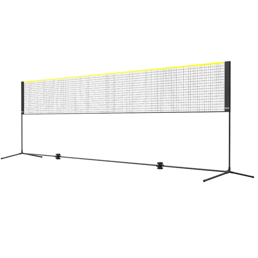 VEVOR Badminton Net, Height Adjustable Volleyball Net, 20ft Wide Foldable Pickleball Net, Portable Tennis Net Set with Poles, Stand, Bag, Rackets, Nylon Shuttlecocks, Kid Backyard Indoor Outdoor Use