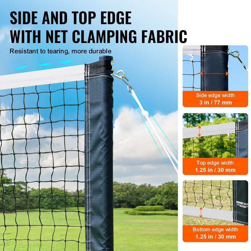 VEVOR Badminton Net Set, Outdoor Backyard Beach Park Badminton Net, Portable Badminton Equipment Set, Adults Kids Badminton Net with Poles, Carrying Bag, 4 Iron Rackets, and 3 Nylon Shuttlecocks