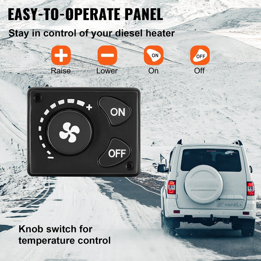 VEVOR Diesel Air Heater 8KW Diesel Parking Heater 12V Diesel Heater Muffler with Knob Switch for RV Motorhome Trucks Boats and Trailer