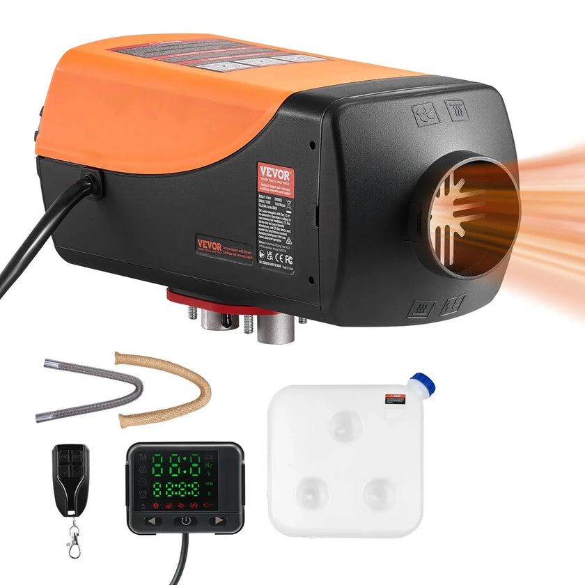 VEVOR 8 kW Diesel Air Heater DC12-24V with Remote & LCD, 10L Fuel Tank, Low Noise for RV, Truck, Boat