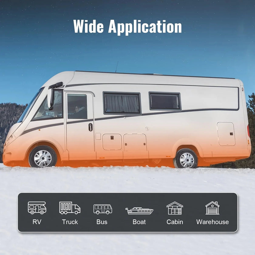 VEVOR Bluetooth App Control Diesel Air Heater, 12V 5KW Diesel Heater with Automatic Altitude Adjustment, Remote Control and LCD, Diesel Parking Heater for RV, Camper, Van, Trailer, Boat