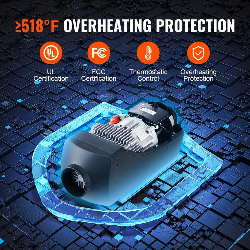 VEVOR 12V 8KW Diesel Heater, Portable Diesel Air Heater with LCD & Remote Control, 10L Fuel Tank, Rapid Heating for RV, Camper, Trailer, Van, and Boat