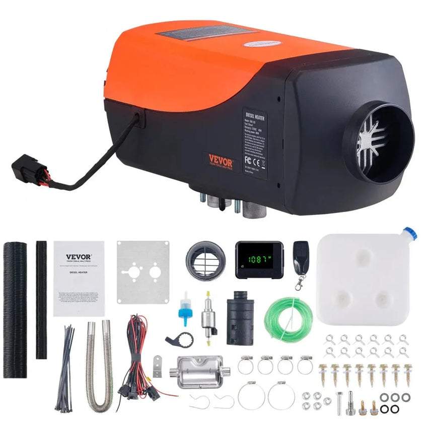 VEVOR 12V 8KW Diesel Heater, Portable Diesel Air Heater with LCD & Remote Control, 10L Fuel Tank, Rapid Heating for RV, Camper, Trailer, Van, and Boat
