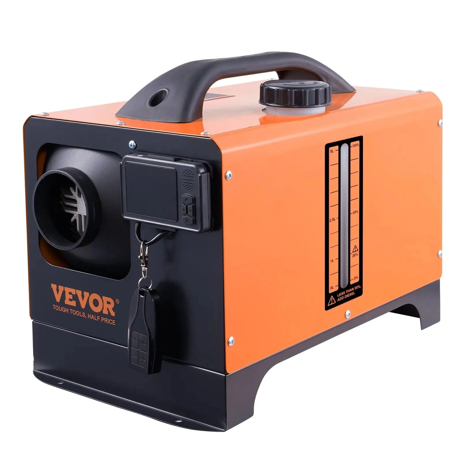 VEVOR 5 KW Diesel Air Heater – Bluetooth App Control, Remote, LCD & Automatic Altitude Adjustment for RV, Camper, Trailer, Boat