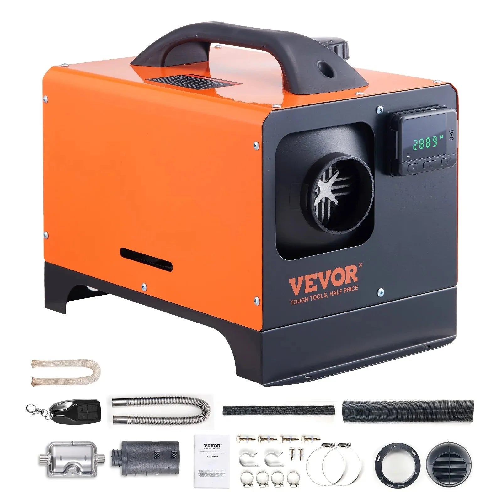 VEVOR 12V 8KW Diesel Air Heater, All-in-One Portable Diesel Heater with LCD Display & Remote Control, 5L Fuel Tank, Rapid Heating for RV, Camper, Trailer, Van, and Boat