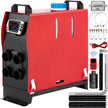 VEVOR Diesel Heater 12V Diesel Air Heater Muffler 5KW Diesel Air Heater 4 Holes with Remote Control & LCD Thermostat Monitor for Car Trucks Motor-Home Boat and Bus