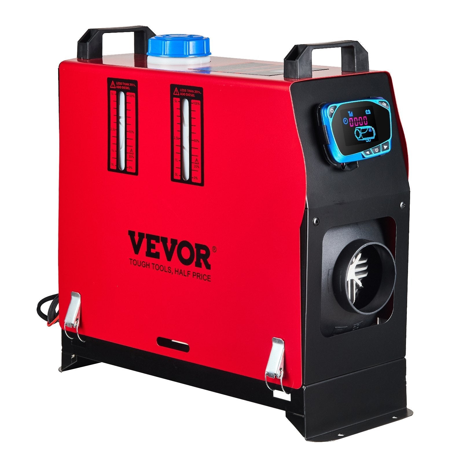 VEVOR 5KW Diesel Air Heater Detachable All in One Air Outlet Diesel Heater 12V Remote Control Parking Heater with Silencer and Blue LCD Switch for RV Trucks Bus and Boats