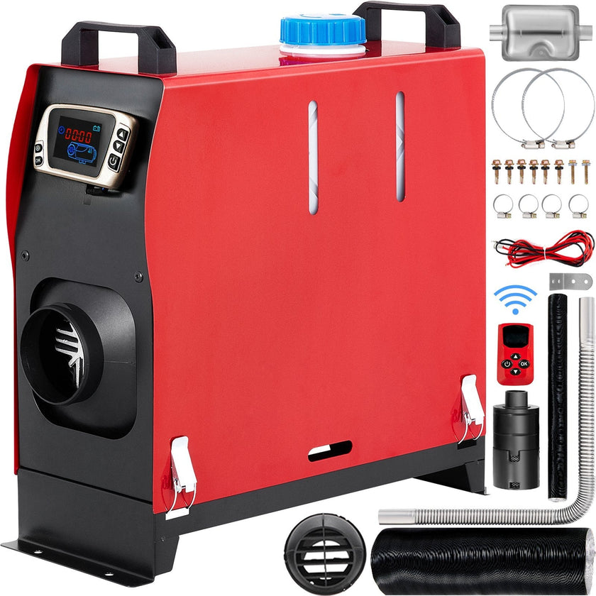 VEVOR Diesel Heater 12V Diesel air Heater Muffler 5KW Diesel Air Heater with Remote Control & LCD Thermostat Monitor for Car Trucks Motor-Home Boat and Bus