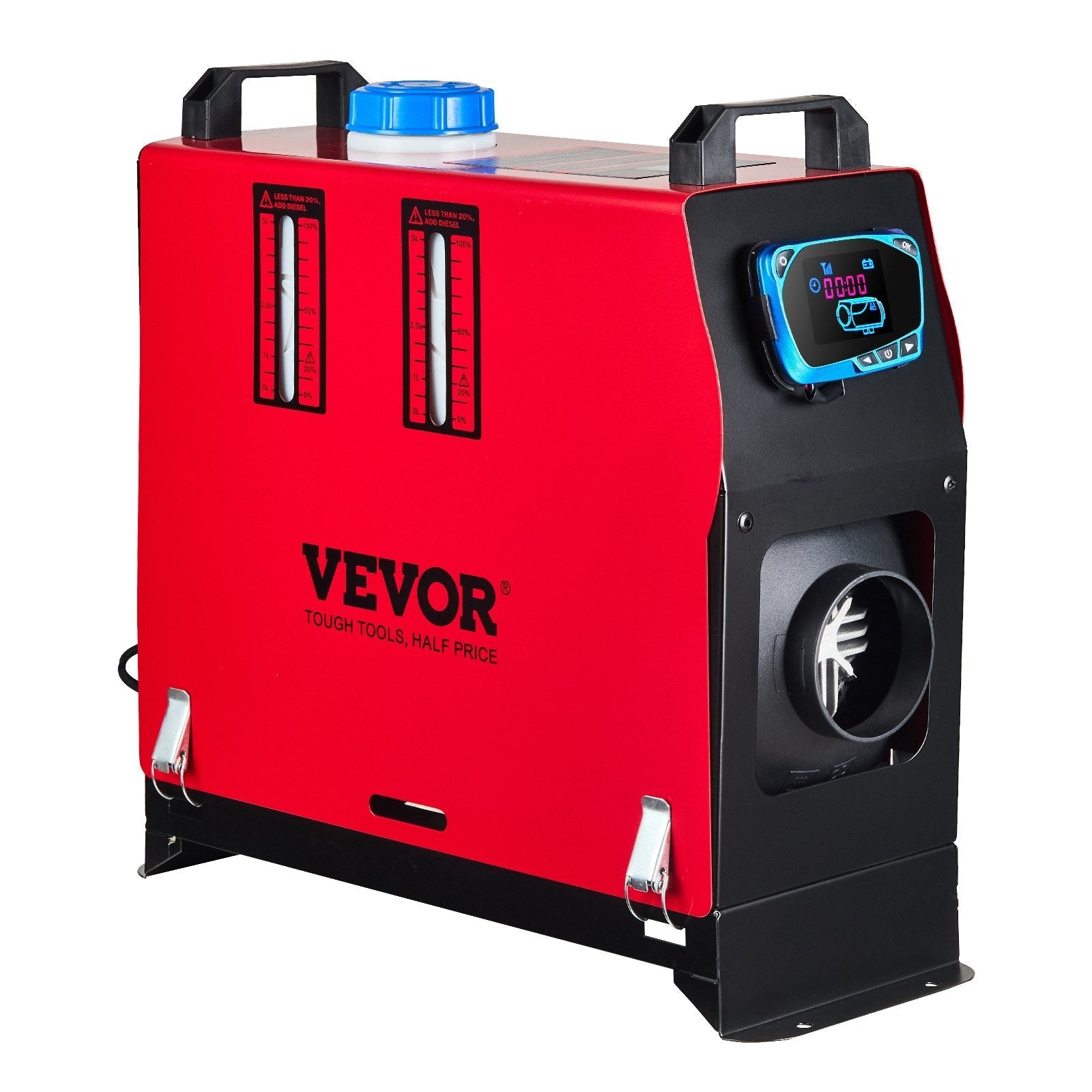 VEVOR 8KW Diesel Air Heater All in One 1 Air Outlet Diesel Heater 12V Remote Control Parking Heater Silencer with Blue LCD Switch for RV Trucks Bus and Trailer