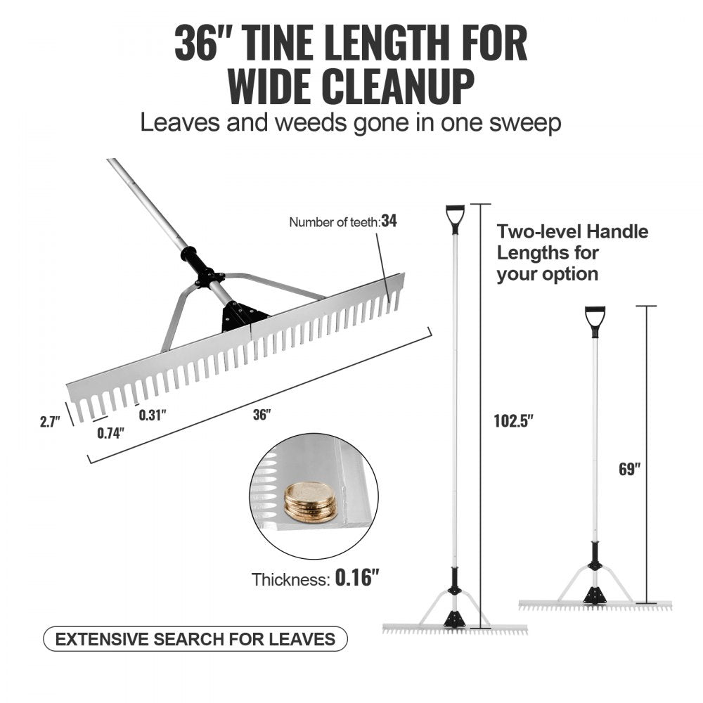 VEVOR Landscape Rake, 36