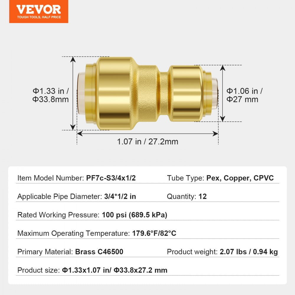 VEVOR Pipe Fittings 1/2
