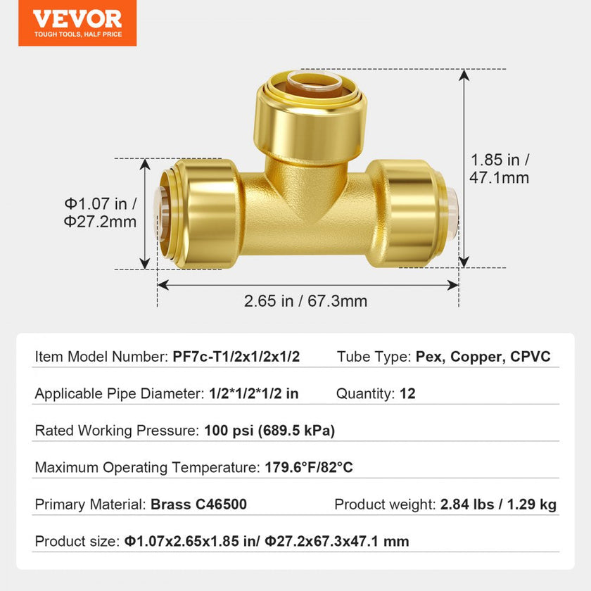 VEVOR Pipe Fittings 1/2