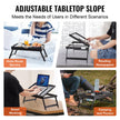 VEVOR Bed Tray Table with Foldable Legs, Bamboo Breakfast Tray for Sofa, Bed, Eating, Snacking, and Working, Adjustable Tabletop Slope Serving Laptop Desk Tray, Portable Food Snack Platter, 20