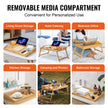 VEVOR Bed Tray Table with Foldable Legs & Media Slot, Bamboo Breakfast Tray for Sofa, Bed, Eating, Snacking, and Working, Serving Laptop Desk Tray TV Tray, Portable Food Snack Platter, 21.6