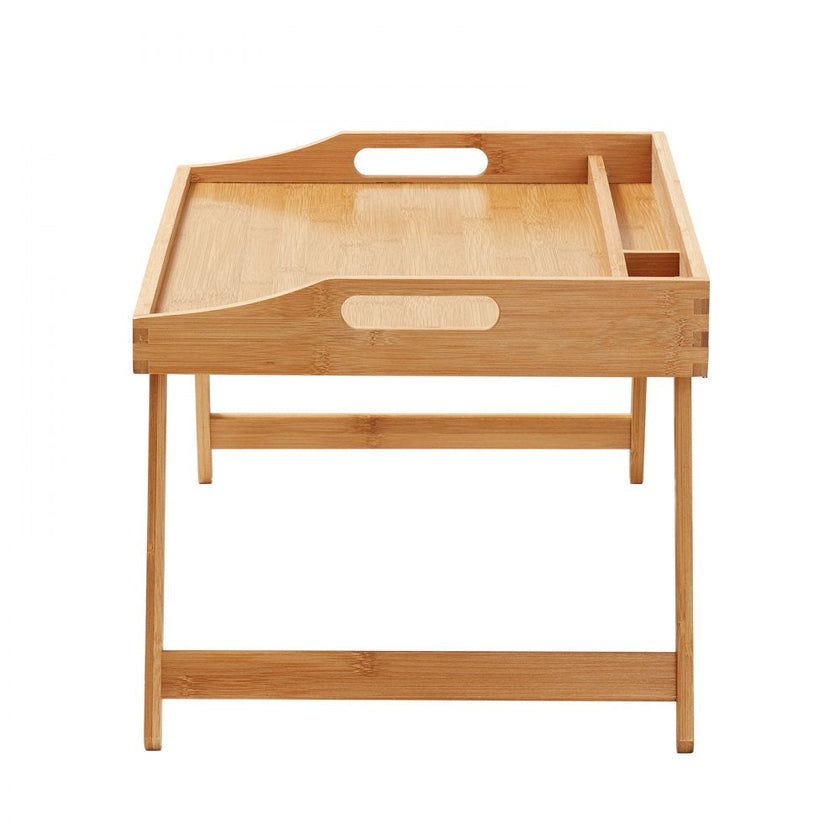VEVOR Bed Tray Table with Foldable Legs & Media Slot, Bamboo Breakfast Tray for Sofa, Bed, Eating, Snacking, and Working, Serving Laptop Desk Tray TV Tray, Portable Food Snack Platter, 21.6
