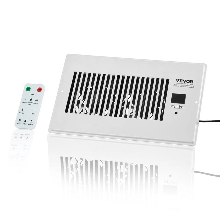 VEVOR Quiet Register Booster Fan Heating/Cooling 6 x 10 inch with Remote White