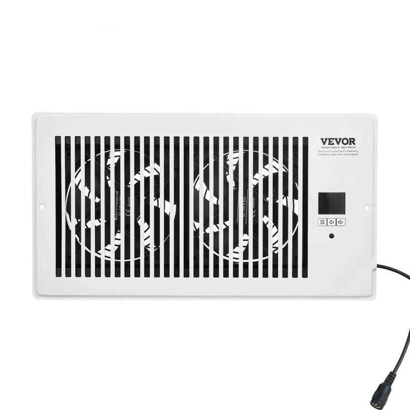 VEVOR Quiet Register Booster Fan Heating/Cooling 6 x 12 inch with Remote White