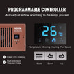 VEVOR Register Booster Fan, Quiet Vent Booster Fan Fits 4” x 10” Register Holes, with Remote Control and Thermostat Control, Adjustable Speed for Heating Cooling Smart Vent, Brown