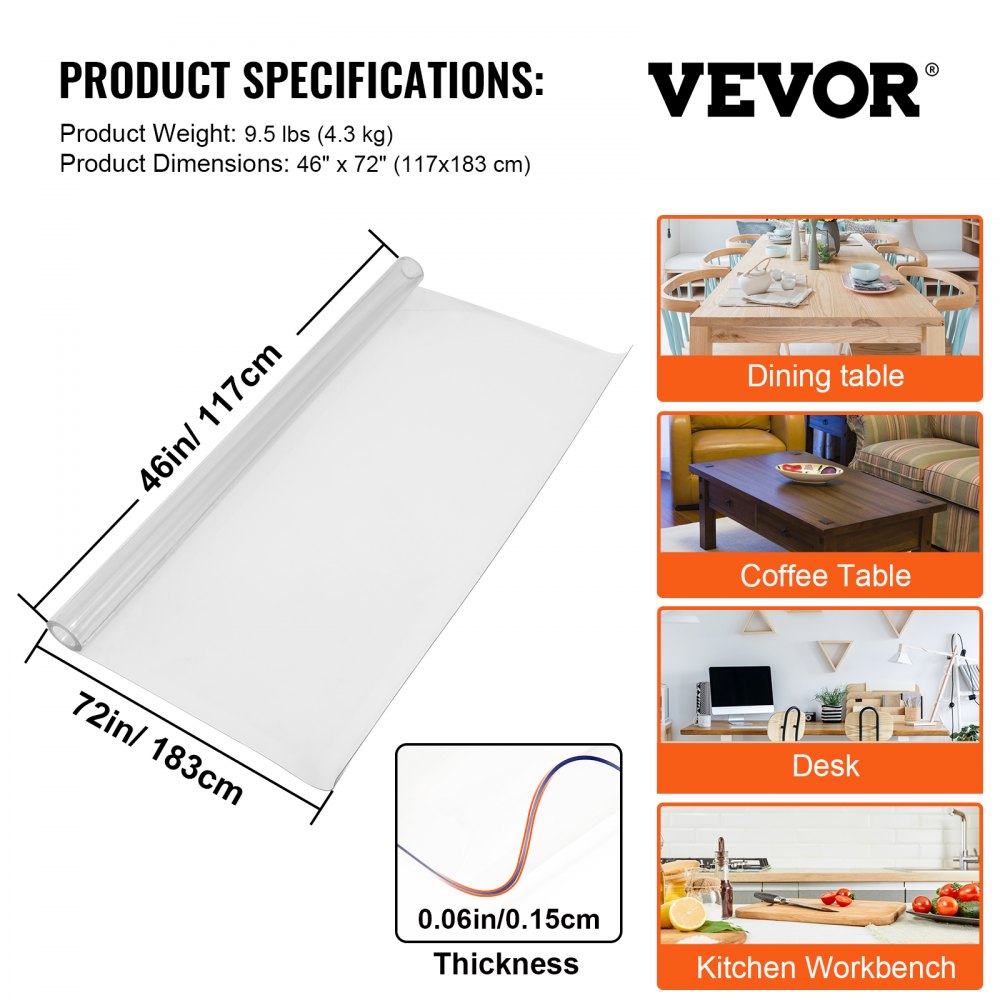 VEVOR Plastic Table Cover, 46