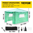 Vevor Walk-in Greenhouse Portable Pop-up Garden 12x8ft W/roll-up Doors & Windows