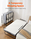 VEVOR Rollaway Bed Folding Bed with 5 in Foam Mattress for Adults and Guest