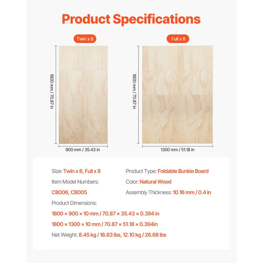 VEVOR Full Size Bunkie Board 0.4