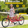 VEVOR Tricycle Adult 24’’ Wheels Adult Tricycle 1-Speed 3 Wheel Bikes For Adults Three Wheel Bike For Adults Adult Trike Adult Folding Tricycle Foldable Adult Tricycle 3 Wheel Bike Trike For Adults