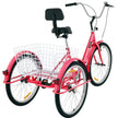 VEVOR Tricycle Adult 24’’ Wheels Adult Tricycle 1-Speed 3 Wheel Bikes For Adults Three Wheel Bike For Adults Adult Trike Adult Folding Tricycle Foldable Adult Tricycle 3 Wheel Bike Trike For Adults