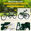 VEVOR Tricycle Adult 24’’ Wheels Adult Tricycle 7-Speed 3 Wheel Bikes For Adults Three Wheel Bike For Adults Adult Trike Adult Folding Tricycle Foldable Adult Tricycle 3 Wheel Bike Trike For Adults