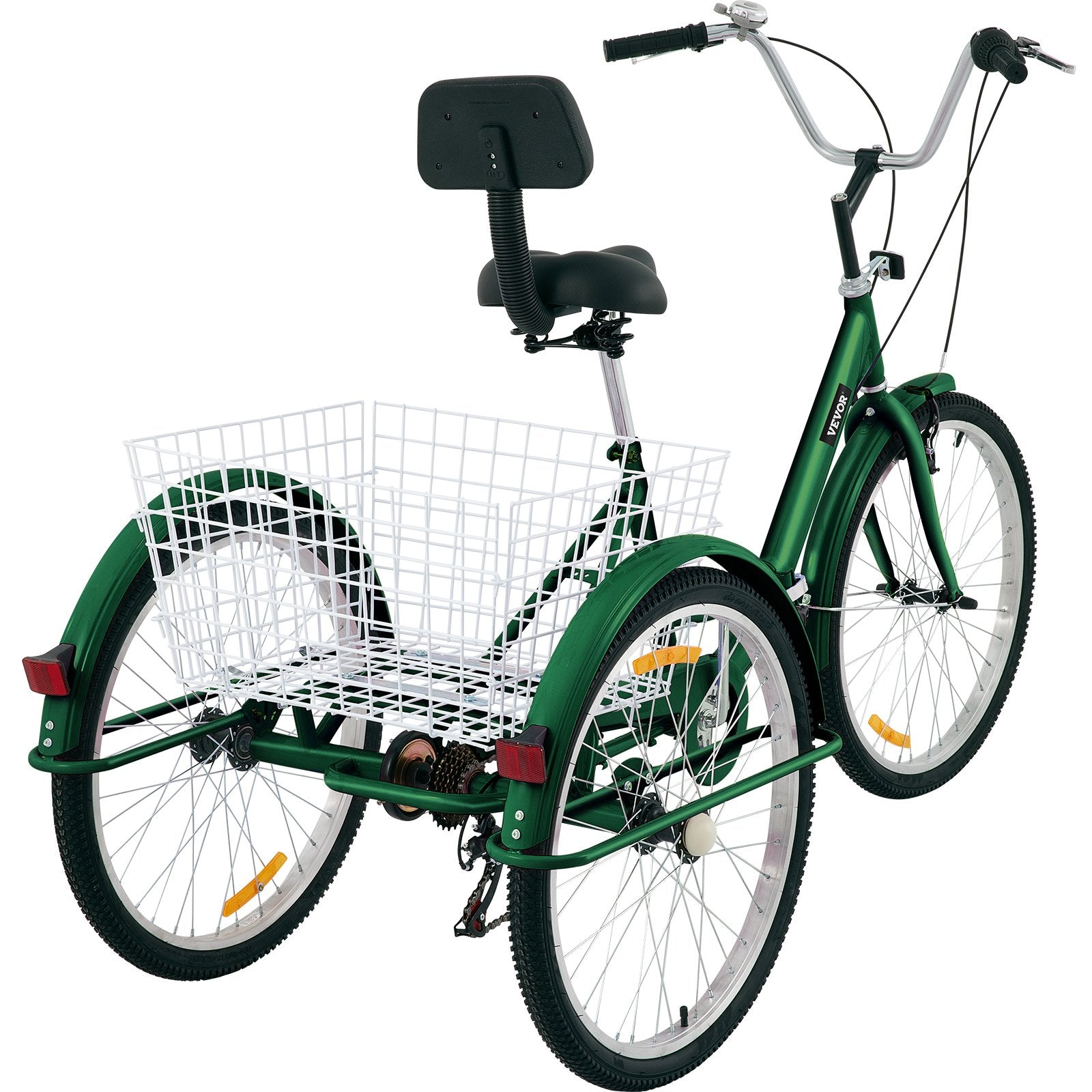 VEVOR Tricycle Adult 24’’ Wheels Adult Tricycle 7-Speed 3 Wheel Bikes For Adults Three Wheel Bike For Adults Adult Trike Adult Folding Tricycle Foldable Adult Tricycle 3 Wheel Bike Trike For Adults