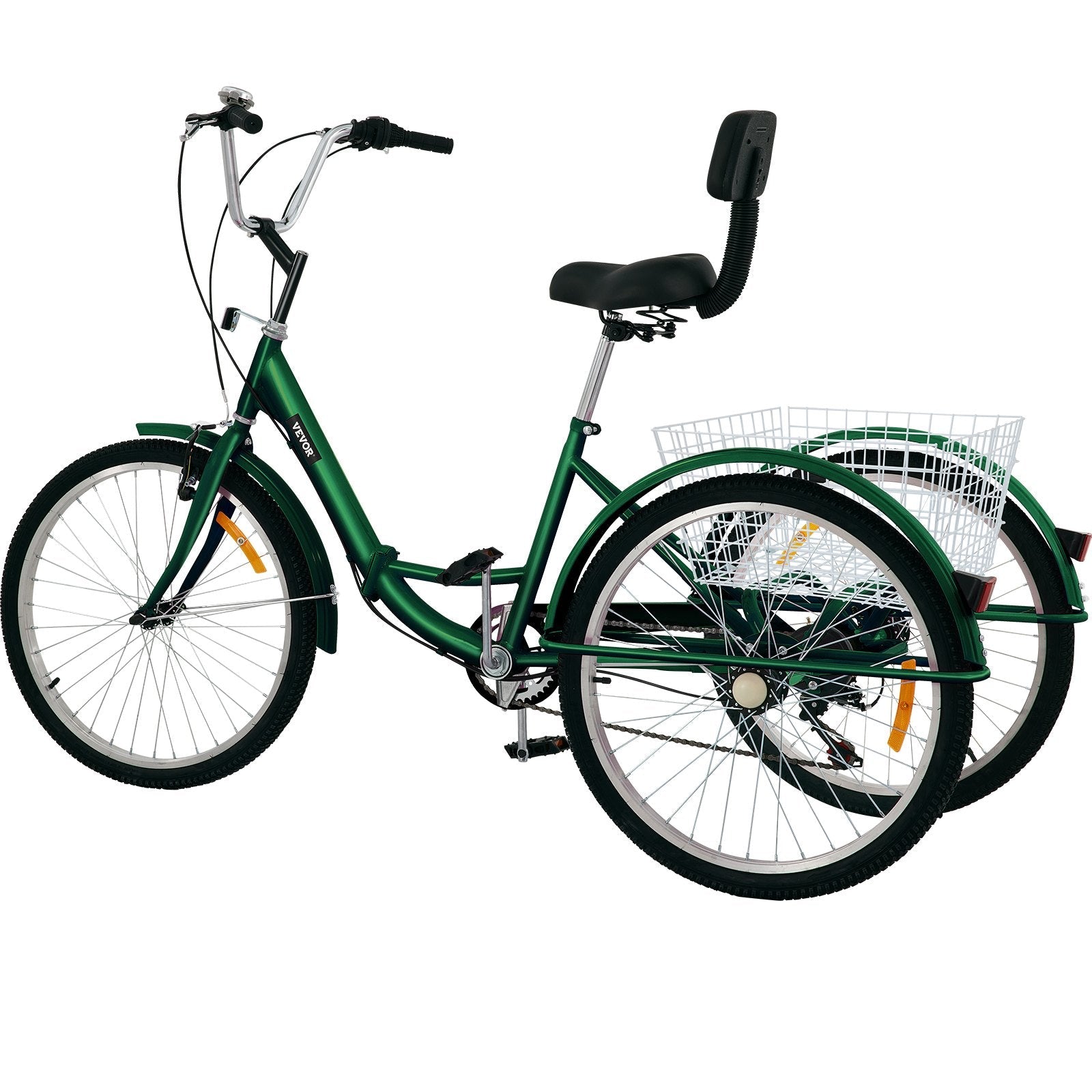 VEVOR Tricycle Adult 24’’ Wheels Adult Tricycle 7-Speed 3 Wheel Bikes For Adults Three Wheel Bike For Adults Adult Trike Adult Folding Tricycle Foldable Adult Tricycle 3 Wheel Bike Trike For Adults